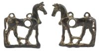 Magnificent Luristan Bronze Horse Bit Panels in the Form of Elegant and Graceful Horses, 8th-7th Century BC