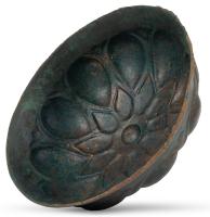 Handsome Bronze Luristan Bowl c. 1000 BC with Excellent Raised Starburst/Floral Design