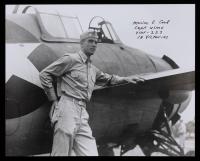 Signed 8x10 B&W Photo of Col. Marion Carl, USMC Ace and WWII Pacific Theater Veteran