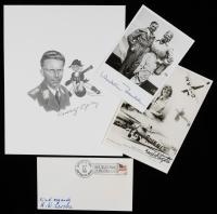 Set of Four Signed Items by German WWII Test Pilots Including Opitz, Achgelis, and Trenkle