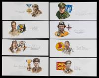 27 Signed 7x3" Cards from Legendary Pilots &acirc; WWI to Vietnam, Including Campbell, Gabreski, Risner & Cunningham