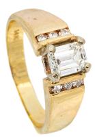 Ladies .50 Carat Diamond and 14K Yellow Gold Ring with Accent Diamonds