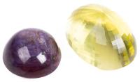 Two Large Specimen Semi-Precious Stones: 155 Carat Star Ruby and a Dazzling, Heavily Faceted Large Lemon Quartz 200+ Carats