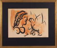 Chagall, Marc. Femme a l'oiseau (1959) Lithograph Framed