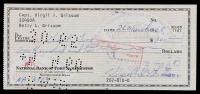 1960 Signed Bank Check by Astronaut Virgil "Gus" Grissom