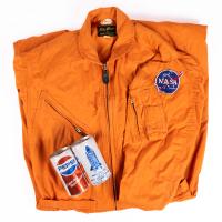 Space Shuttle-Era Orange Flight Suit with &acirc;Pepsi Salutes the First Shuttle Landing&acirc; Cans
