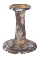 Long-Necked Unguentarium, Almost Spool-Shaped and Completely Encrusted with Iridescence Having Great Appeal