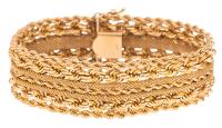 Ladies Beautiful 14K Yellow Gold Woven Bracelet with Impressive Weight and Craftsmanship