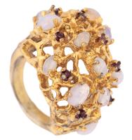 Ladies Lost Wax Cast Vermeil Cluster Ring with Opals and Amethyst.