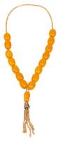 10K Yellow Gold and Amber Bakelite Set of Worry Beads