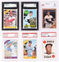 Mantle, Mays, Boyer, Cox: Six Graded Baseball Cards from the 1960's.