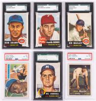 Hank Aaron 1956 Topps #31 PSA Graded 4 VG-EX Plus 5 Other Cards from the 1950s.