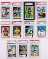 Carlton Fisk 1973 Topps #193 All Star Rookie PSA Graded 8 NM-MT OC, Plus Nine (9) Other Cards from the 1970s.