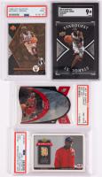 Michael Jordan: Four Special Edition Cards Including 1997 Spx Sample Michael Jordan Die-Cut #5 PSA Grade 5, 2001 MJ Salute with