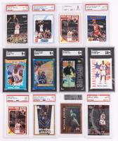 Michael Jordan: Fourteen Sports Cards Including 1995-96 Finest Hotstuff #51 Beckett Grade 8.5 NM-Mint & 1991-92 Skybox #534 Olym