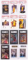 Kobe Bryant Six (6) PSA Graded 10 Gem Mint, Michael Jordan Four (4) SKG Graded Cards and Two (2) Graded Shaq O'Neal Cards