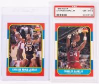 Charles Barkley: 1986 Fleer #7 PSA Grade 8 Near Mint to Mint. Also Included is an Ungraded Kareem Abdul Jabbar Card from the Sam