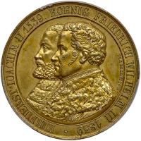 German States: Prussia. Gilt Bronze Medal, 1839 PCGS Specimen 62
