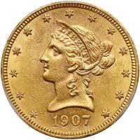 1907 $10 Liberty PCGS MS61