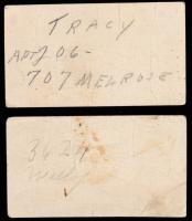 Two 1950s KNX Hollywood Western Radio Broadcast Name Tags &acirc; &acirc;Slicker&acirc; and &acirc;Sleepy&acirc;