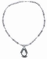 Vintage Sterling Silver Necklace with Fiery Opal Pendant