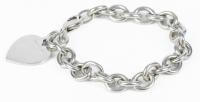 Tiffany & Co. Sterling Silver Heart Tag Charm Bracelet