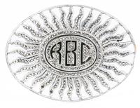 Sterling Silver Sunburst Brooch with âRBCâ Monogram