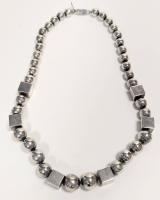 Modernist Mexican Silver Bead Necklace