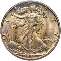 1945 Liberty Walking 50C PCGS MS64