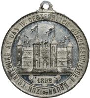 Austria. White Metal Shooting Medal, 1892 PCGS AU58 - 2