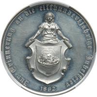 Bohemia. White Metal Medal, 1862 PCGS MS62