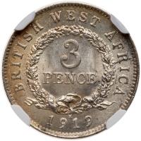 British West Africa. 3 Pence, 1919-H NGC MS65 - 2