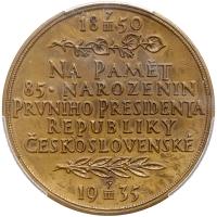 Czechoslovakia. Brass Medal, 1935 PCGS MS62 - 2
