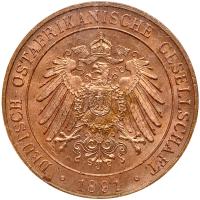 German Colonies: German East Africa. Pisa, 1891 PCGS MS65 RD