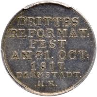 German States: Hesse-Darmstadt. Silver, Medal (Ducat), 1817 PCGS AU58