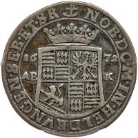 German States: Mansfeld-Bornstedt. 1/3 Taler, 1672-ABK PCGS VF20 - 2