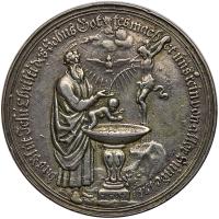 German States: Nuremberg. Baptismal Silver Medal, ND (c.1700) About VF
