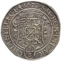 German States: Saxony. 1/3 Taler, 1672-CR PCGS EF40 - 2