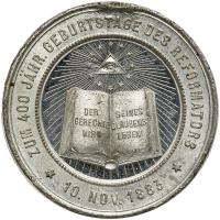 German States: Saxony. Tin Metal Medal, 1883 PCGS Unc - 2