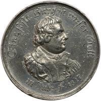 German States: Saxe-Hildburghausen. White Metal Reformation Medal, 1817 PCGS XF