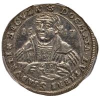German States: Saxe-Saalfeld. Reformation Groschen, 1717 PCGS AU55