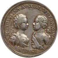 German States: Silesia-Teschen. Marriage Silver Medal, 1766 PCGS XF