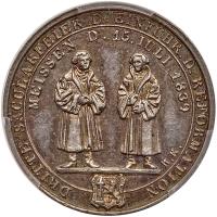 German States: Dresden. Reformation Silver Medal, 1839 PCGS MS63 - 2