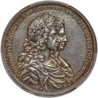 Great Britain. Silver Cast Medal, 1689 PCGS About Unc