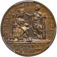 Great Britain. Coronation Brass Medal, 1727 PCGS MS63 - 2
