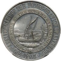 Great Britain. White Metal Medal, 1907 PCGS Unc - 2