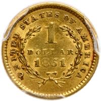 1851 $1 Gold Liberty PCGS AU55 - 2