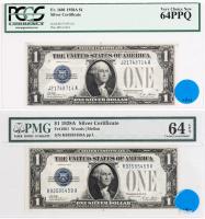 Pair of 1928-A, $1 Silver Certificates