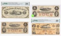 4-piece lot of Scarcer South Carolina Obsolete Bank Notes
