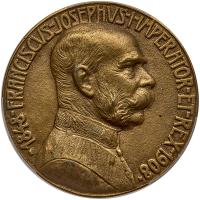 Austria. Gilt-Iron Medal, 1908 PCGS MS64